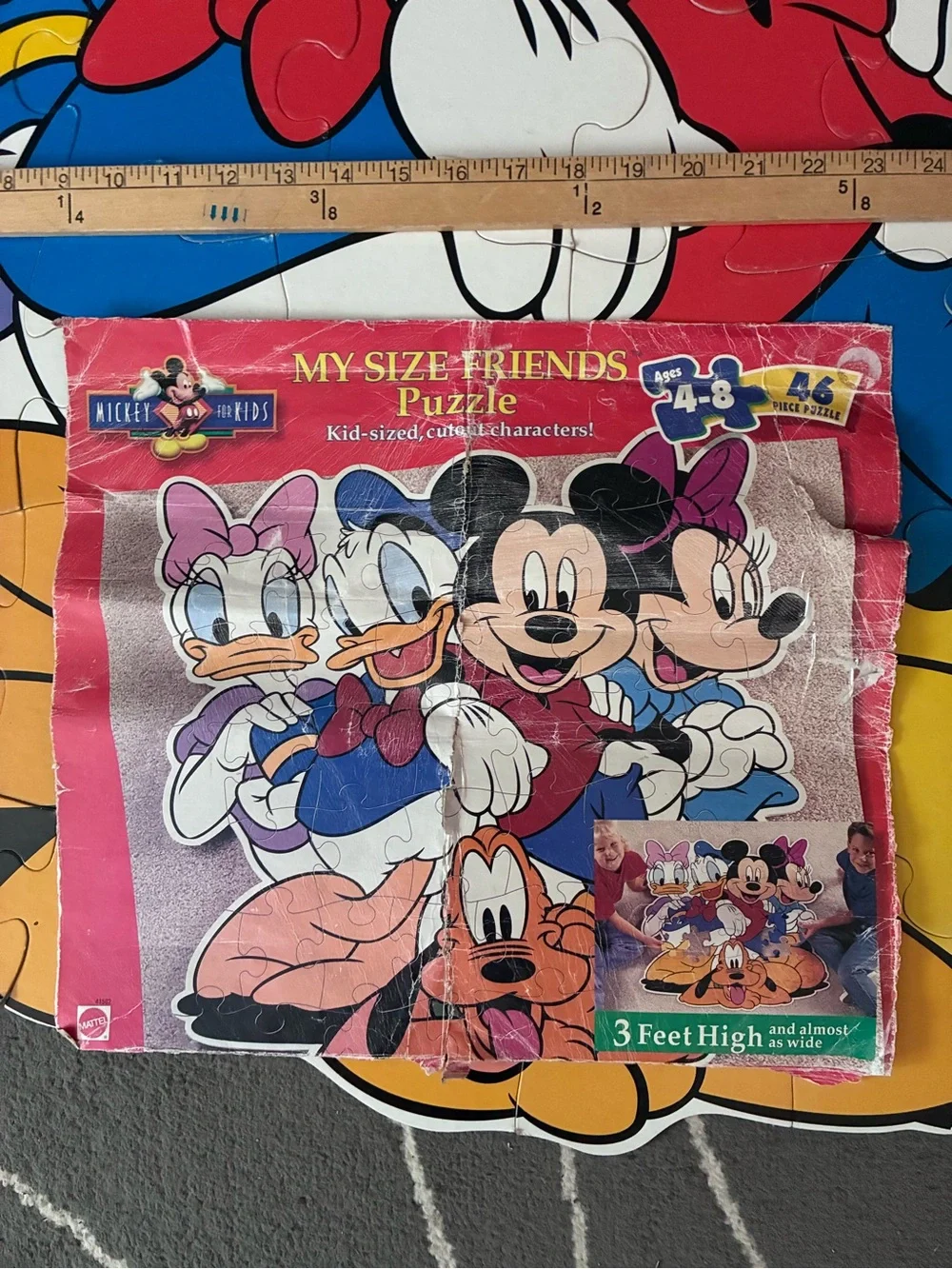 Disney 46 large piece floor puzzle/ NO BOX/Mickey,Mini, Donald, Daisy, Pluto